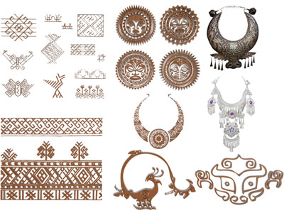 现代中国少数民族花纹图案纹样