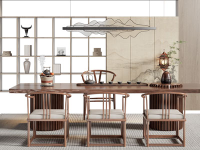 新中式茶桌椅组合