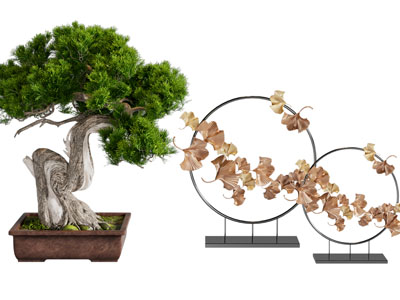 新中式松树盆景盆栽 摆件组合