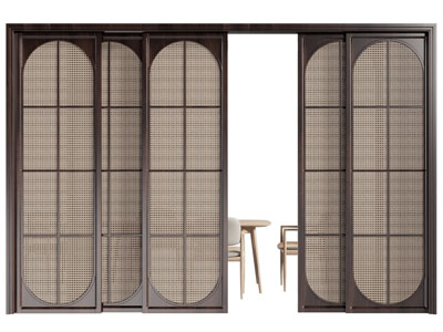 法式中古风推拉门3d模型 法式中古风推拉门