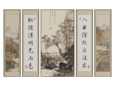 新中式书法字画装饰挂画3d模型 新中式书法字画装饰挂画