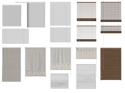 现代竹帘 拉帘 卷帘 罗马帘3d模型 现代竹帘 拉帘 卷帘 罗马帘