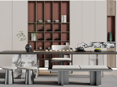 新中式茶桌椅组合