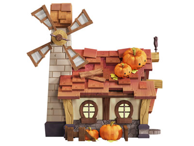 现代卡通住宅楼 房子