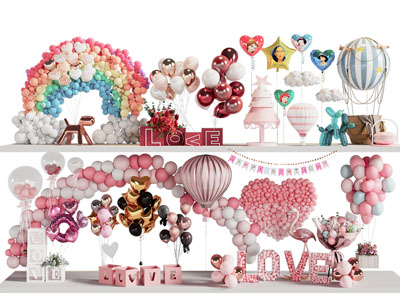 现代气球美陈 户外装置 演绎舞台