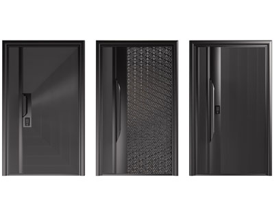 现代密码锁子母入户门 平开门 防盗门3d模型 现代密码锁子母入户门 平开门 防盗门