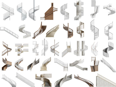 现代旋转楼梯3d模型 现代旋转楼梯