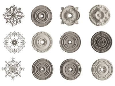 欧式雕花灯盘 装饰构件3d模型 欧式雕花灯盘 装饰构件