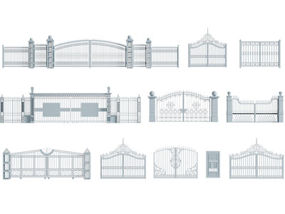现代铁艺大门 双开门 庭院门 别墅门3d模型 现代铁艺大门 双开门 庭院门 别墅门