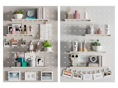 现代墙面洞洞眼收纳架 墙饰