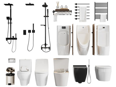 现代马桶 小便斗 淋浴花洒 卫浴小件