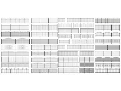 现代铁艺栏杆 围栏 护栏3d模型 现代铁艺栏杆 围栏 护栏