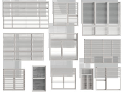 现代百叶窗帘 拉帘 卷帘3d模型 现代百叶窗帘 拉帘 卷帘