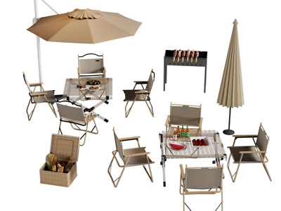 现代户外遮阳伞 休闲餐桌椅组合