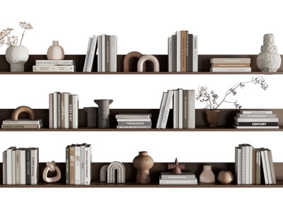 现代书本 陶艺器皿摆件组合