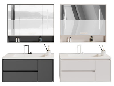 现代洗手台 镜柜 浴室柜
