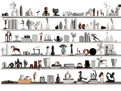 现代书本 饰品摆件组合