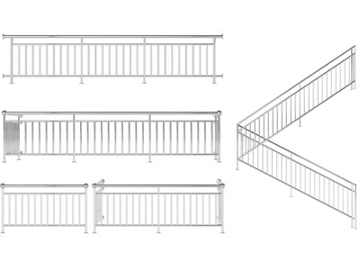 现代栏杆 围栏 护栏3d模型 现代栏杆 围栏 护栏