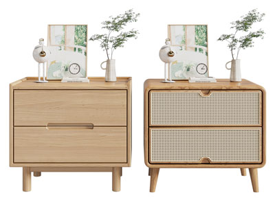 北欧实木床头柜