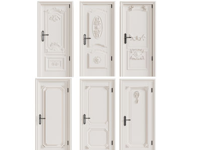 欧式雕花平开门 房门 木门3d模型 欧式雕花平开门 房门 木门