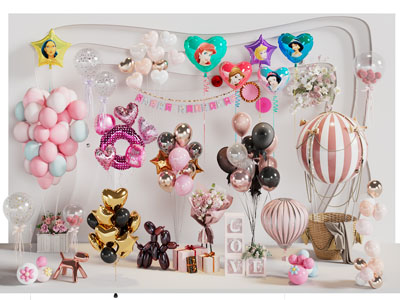 现代气球美陈 摆件组合