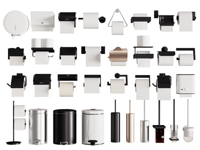 现代厕纸 卫生卷纸 垃圾桶 马桶刷 卫浴小件