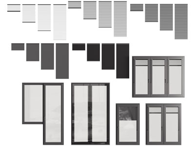 现代百叶窗帘 玻璃平开窗户3d模型 现代百叶窗帘 玻璃平开窗户