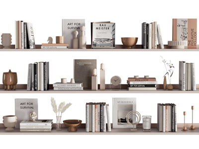 现代书本 陶艺器皿摆件组合