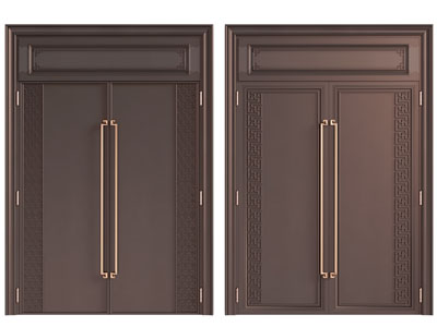 新中式双开门 大门3d模型 新中式双开门 大门