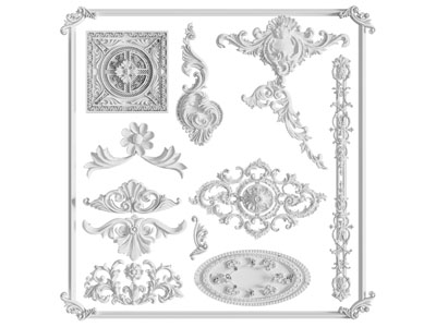 欧式雕花装饰构件3d模型 欧式雕花装饰构件