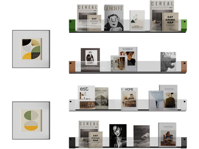 现代墙面书刊杂志架 装饰挂画