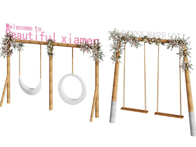 现代网红打卡秋千架 月亮秋千3d模型 现代网红打卡秋千架 月亮秋千