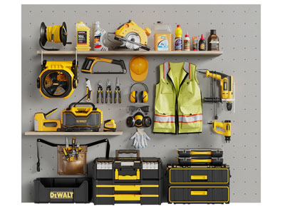 现代墙面洞洞眼五金工具收纳架