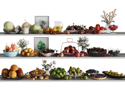 现代盘装椰子 桃子 苹果 橘子 梨果盘水果食物