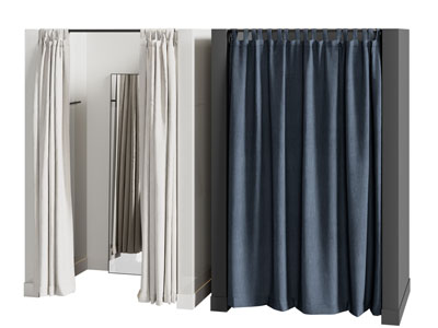 现代试衣间布帘 帘子隔断3d模型 现代试衣间布帘 帘子隔断