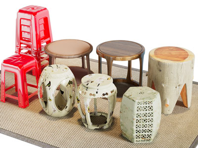 新中式鼓凳 沙发凳子 坐凳 摞在一起的塑料凳子