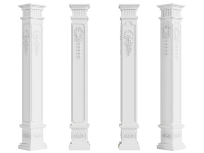欧式雕花方形罗马柱子3d模型 欧式雕花方形罗马柱子