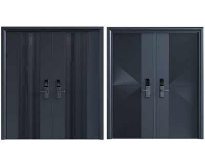 现代带密码锁的双开门 大门 防盗门 入户门3d模型 现代带密码锁的双开门 大门 防盗门 入户门