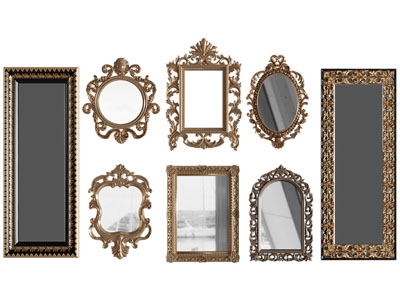 欧式雕花边框的装饰镜子 墙饰
