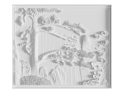新中式松鹤浮雕 装饰挂画3d模型 新中式松鹤浮雕 装饰挂画