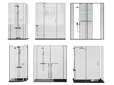 现代玻璃淋浴房3d模型 现代玻璃淋浴房