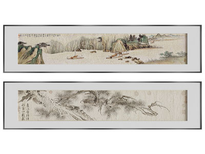 新中式横幅装饰挂画3d模型 新中式横幅装饰挂画