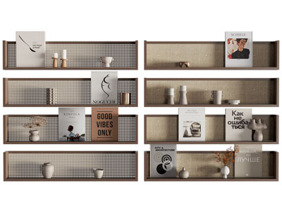 现代中古风墙面装饰收纳架 书刊杂志饰品摆件