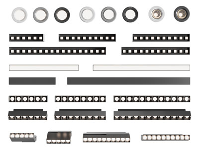 现代筒灯射灯 格栅灯 排灯