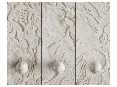 新中式牡丹花浮雕 装饰挂画3d模型 新中式牡丹花浮雕 装饰挂画