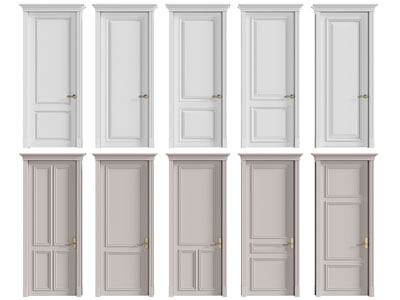 简欧木门 平开门 房门3d模型 简欧木门 平开门 房门