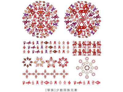 现代中国少数民族元素图案 剪影 墙贴墙饰