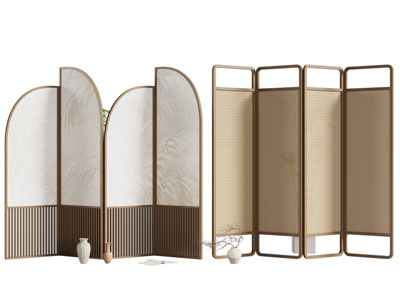 侘寂风屏风3d模型 侘寂风屏风