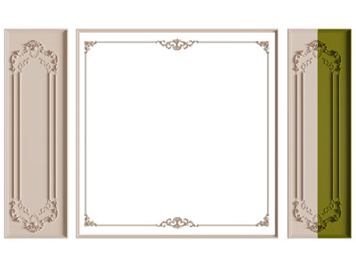 法式雕花石膏线条护墙板3d模型 法式雕花石膏线条护墙板