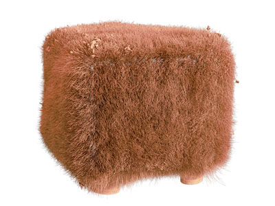 现代方形毛绒凳子